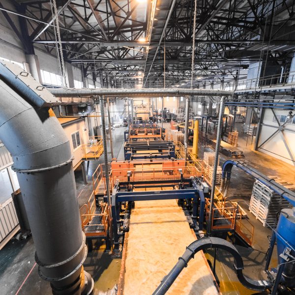 Top view modern operational plant producing fiberglass heavy industry machinery metalworking workshop concept 600x600